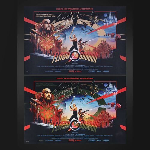 Lot #480 - FLASH GORDON (1980) - Set of Two Signed and Hand-Numbered Limited Edition Vice Press Prints by Matt Ferguson (Regular and Variant), 2020