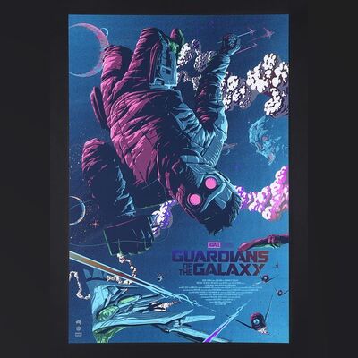 Lot #492 - GUARDIANS OF THE GALAXY (2014) - Limited Edition Grey Matter Art Foil Print by Florey, 2016