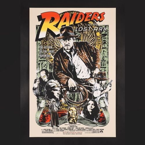 Lot #498 - INDIANA JONES AND THE RAIDERS OF THE LOST ARK (1981) - Hand Signed and Numbered Limited Edition Screenprint by James Rheem Davies, 2016