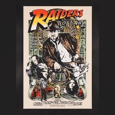 Lot #498 - INDIANA JONES AND THE RAIDERS OF THE LOST ARK (1981) - Hand Signed and Numbered Limited Edition Screenprint by James Rheem Davies, 2016
