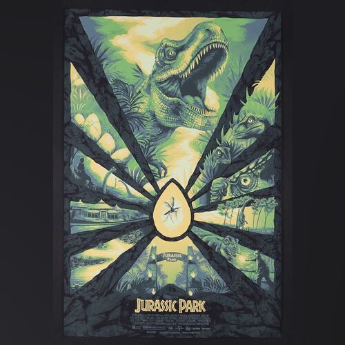 Lot #505 - JURASSIC PARK (1993) - Hand-Numbered Limited Edition Vice Press Bottleneck Gallery Regular Print by Bella Grace, 2021