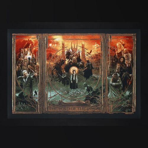 Lot #507 - LORD OF THE RINGS TRILOGY (2001-2003) - Signed and Hand-Numbered Gold Variant Artist Proof Limited Edition Print by Grzegorz "Gabz" Domaradzki, 2020