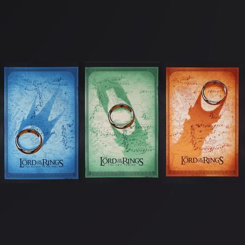 Lot #508 - LORD OF THE RINGS TRILOGY (2001 - 2003) - Three Hand-Numbered Limited Edition Gold Foil Screenprints by Doaly, 2020 and 2021