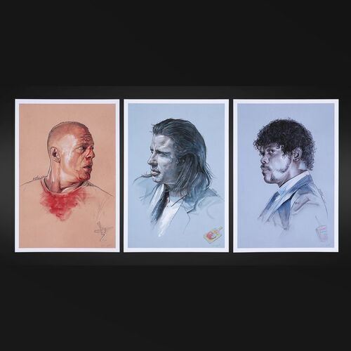Lot #519 - PULP FICTION (1994) - Set of Three Matching Numbered and Hand-Signed Limited Edition Prints by Grzegorz "Gabz" Domaradzki, 2020