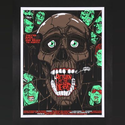 Lot #521 - THE RETURN OF THE LIVING DEAD (1985) - Signed and Hand-Numbered Limited Edition Colony Theater Print by Danny Miller, 2012