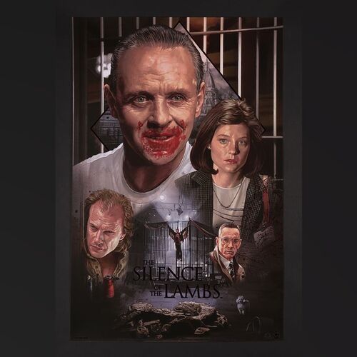 Lot #524 - THE SILENCE OF THE LAMBS (1991) - Hand-Numbered Limited Edition Red Foil Variant Mad Duck Posters Print by Ruiz Burgos, 2021