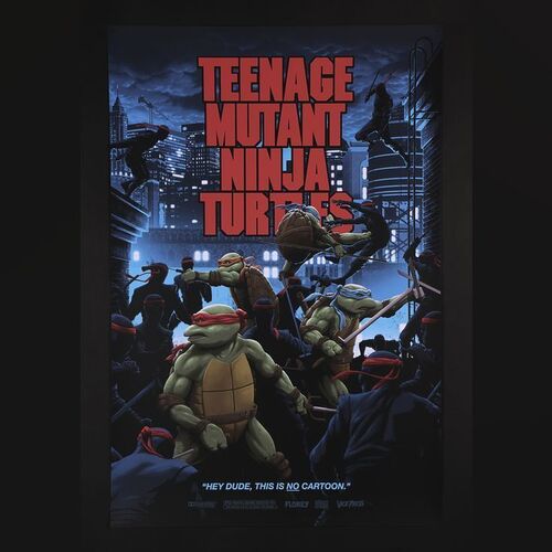 Lot #527 - TEENAGE MUTANT NINJA TURTLES (1990) - Hand-Numbered Limited Edition Vice Press and Bottleneck Gallery Red Title Variant Print by Florey, 2020