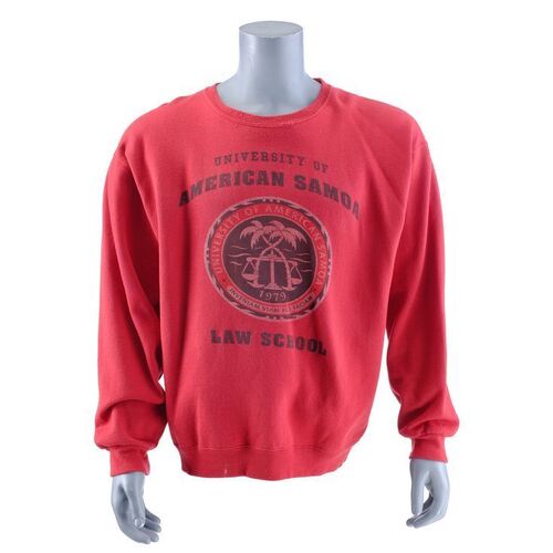 Lot # 15: Jimmy McGill (as played by Bob Odenkirk) University of American Samoa Law School Sweatshirt Prototype in Red