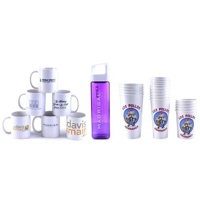 Lot # 23: Better Call Saul Production Logo Cups, Mugs, and Water Bottle Set