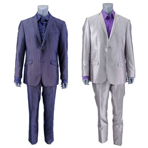 Lot # 42: The Salamanca Cousins (as played by Daniel and Luis Moncada) Blue Suit and Silver Suit with Purple Shirt