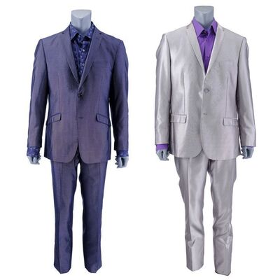 Lot # 42: The Salamanca Cousins (as played by Daniel and Luis Moncada) Blue Suit and Silver Suit with Purple Shirt