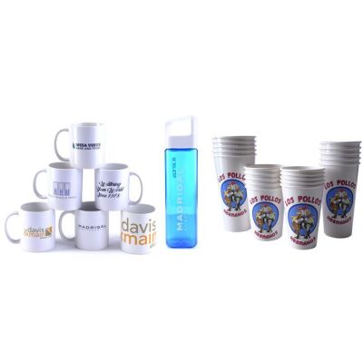Lot # 52: Better Call Saul Production Logo Cups, Mugs, and Water Bottle Set