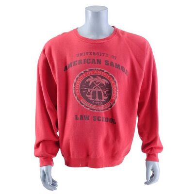 Lot # 62: Jimmy McGill (as played by Bob Odenkirk) University of American Samoa Law School Sweatshirt Prototype in Red