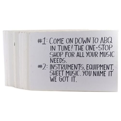 Lot # 68: ABQ In Tune Commercial Cue Cards