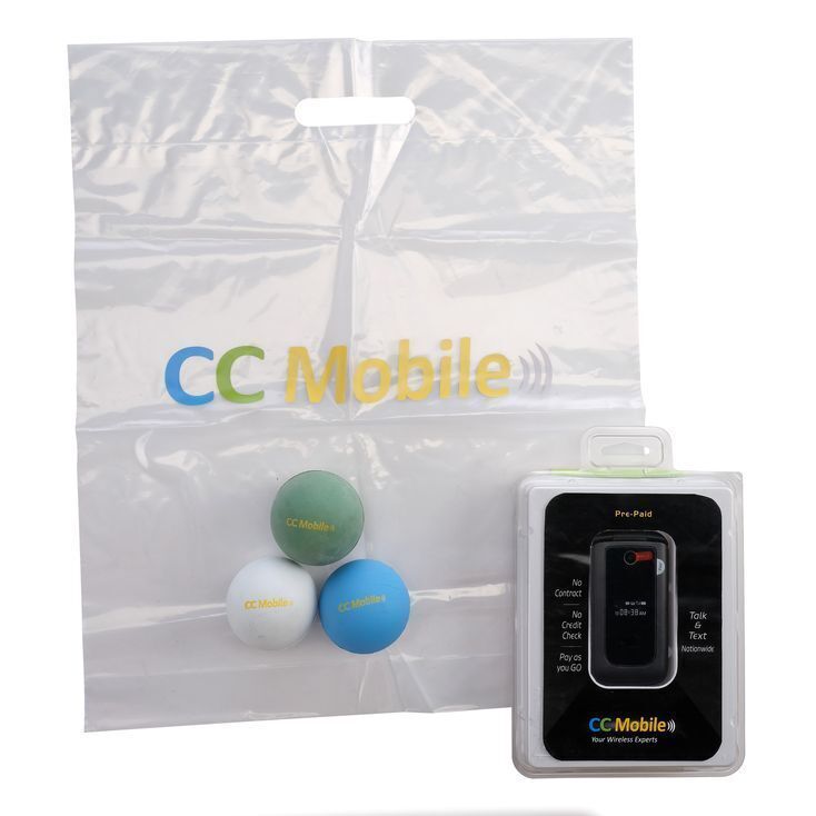 Lot # 98: CC Mobile Phone, Stress Balls, and Bag