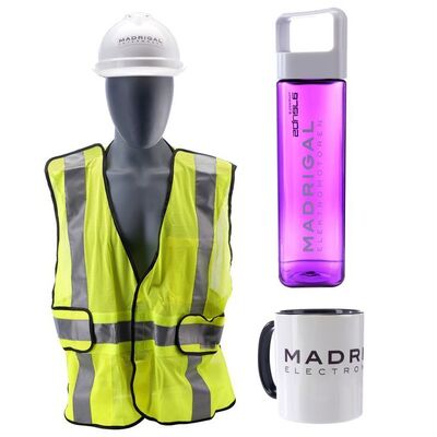 Lot # 122: Madrigal Intermodal Warehouse Hardhat, Safety Vest, and Mug