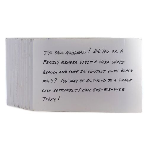 Lot # 159: Better Call Saul Mesa Verde Lawsuit Commercial Cue Cards