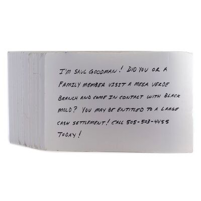 Lot # 159: Better Call Saul Mesa Verde Lawsuit Commercial Cue Cards