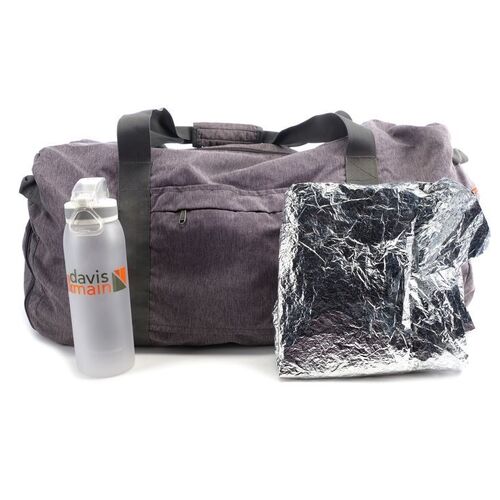Lot # 190: Saul Goodman (as played by Bob Odenkirk) Money Bag, Space Blanket, and Water Bottle