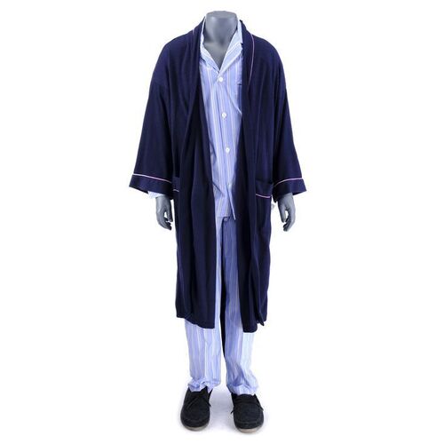 Lot # 202: Hector Salamanca (as played by Mark Margolis) Navy Robe and Pajamas