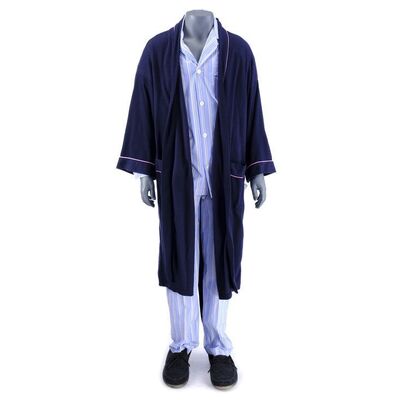 Lot # 202: Hector Salamanca (as played by Mark Margolis) Navy Robe and Pajamas
