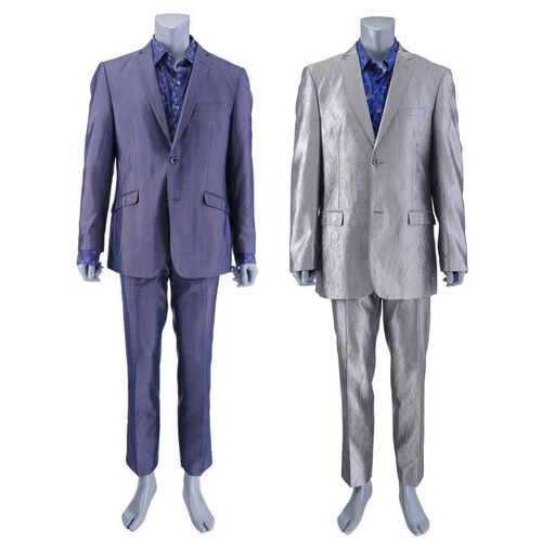 Lot # 203: The Salamanca Cousins (as played by Daniel and Luis Moncada) Blue Suit and Silver Suit with Blue Shirt
