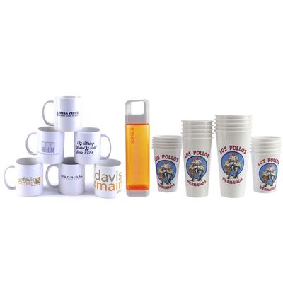 Lot # 236: Better Call Saul Production Logo Cups, Mugs, and Water Bottle Set