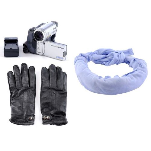 Lot # 253: Point and Shoot Episode Gag, Body Gloves, and Camera