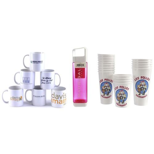 Lot # 273: Better Call Saul Production Logo Cups, Mugs, and Water Bottle Set
