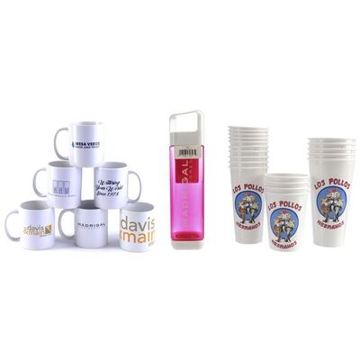 Lot # 273: Better Call Saul Production Logo Cups, Mugs, and Water Bottle Set