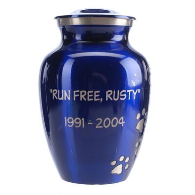 Lot # 276: Blue Urn for Rusty the Dog