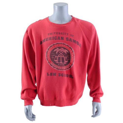 Lot # 286: Jimmy McGill (as played by Bob Odenkirk) University of American Samoa Law School Sweatshirt Prototype in Red