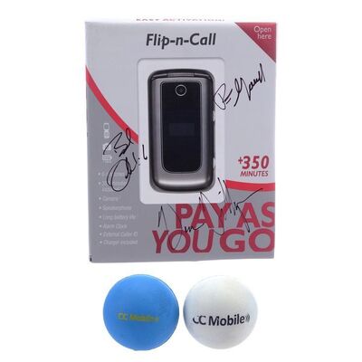 Lot # 287: Signed CC Mobile Pay As You Go Phone Box - Vince Gilligan, Peter Gould, and Bob Odenkirk