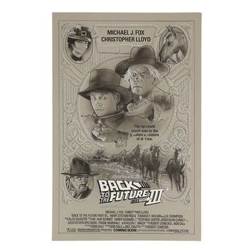 Lot # 59 : BACK TO THE FUTURE PART III (1990) - Hand-drawn Concept Poster Artwork by Dave Darrow