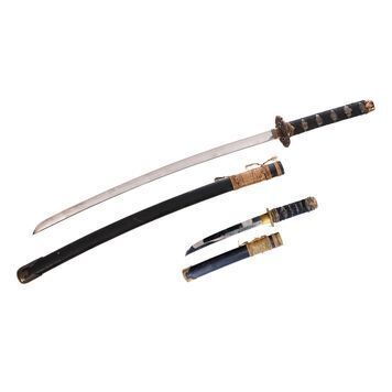 Lot # 83 : BODYGUARD, THE (1992) - Frank Farmer's (Kevin Costner) Screen-matched Katana and Robin Miller-Signed Wakizashi