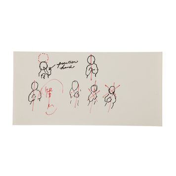 Lot # 96 : BRUCE LEE - Bruce Lee's Jeet Kune Do Centre-line Theory Drawing