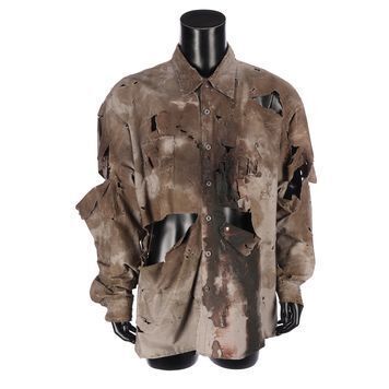 Lot # 152 : JASON GOES TO HELL: THE FINAL FRIDAY (1993) - Mario Kirner Collection: Jason Voorhees' (Kane Hodder) Screen-matched Distressed Shirt