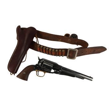 Lot # 292 : PALE RIDER (1985) - The Preacher's (Clint Eastwood) Hero Remington Revolver, Rig and Spare Cylinder