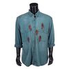 Lot # 303 : PULP FICTION (1994) - Brett's (Frank Whaley) Screen-matched, Quentin Tarantino Autographed Bullet-damaged Shirt