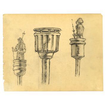 Lot # 367 : STAR WARS: A NEW HOPE (1977) - Charles Lippincott Collection: Hand-Drawn Alex Tavoularis Rebel Guard Concept Sketch