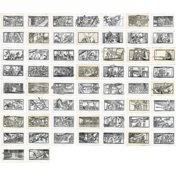 Lot # 368 : STAR WARS: A NEW HOPE (1977) - Charles Lippincott Collection: Set of 58 Printed Ivor Beddoes Lightsaber Duel and Stormtrooper Attack Storyboards
