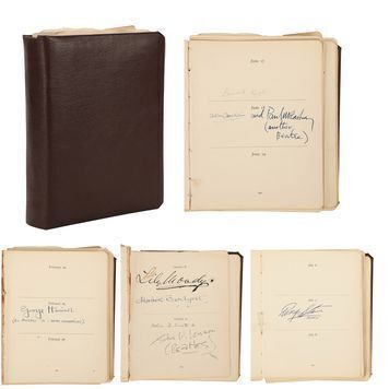 Lot # 455 : BEATLES, THE - John Lennon, Paul McCartney, George Harrison and Ringo Starr Autographed Musician Birthday Book