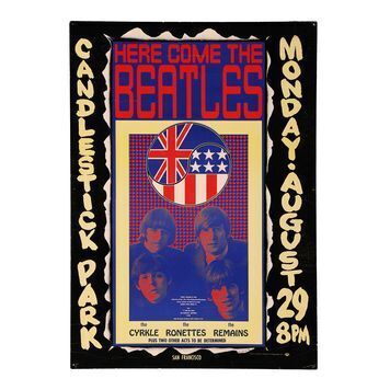 Lot # 463 : BEATLES, THE - "Here Come The Beatles" Candlestick Park Concert Poster