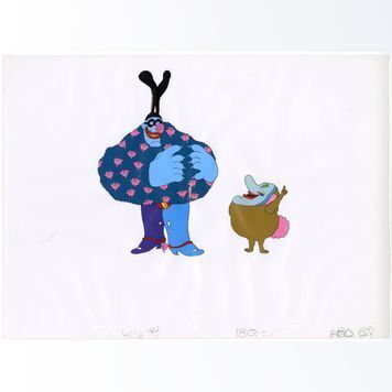Lot # 474 : YELLOW SUBMARINE (1968) - Chief Blue Meanie and Jeremy Hillary Boob, PhD Animation Cel