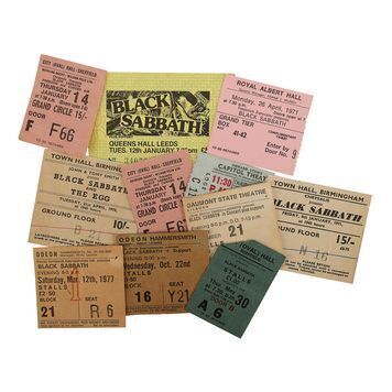 Lot # 488 : BLACK SABBATH - Collection of Ticket Stubs