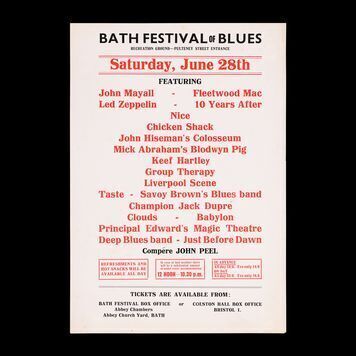 Lot # 509 : FLEETWOOD MAC, LED ZEPPELIN AND OTHERS - "Bath Festival of Blues" Flyer