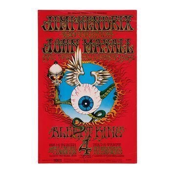Lot # 522 : JIMI HENDRIX - "Bill Graham Presents" The Jimi Hendrix Experience Fillmore/Winterland Concert Poster (BG-105)