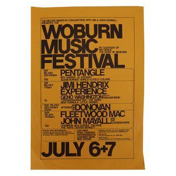 Lot # 524 : JIMI HENDRIX - Woburn Music Festival Flyer