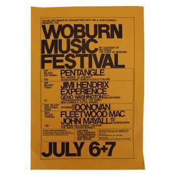 Lot # 524 : JIMI HENDRIX - "Woburn Music Festival" Flyer