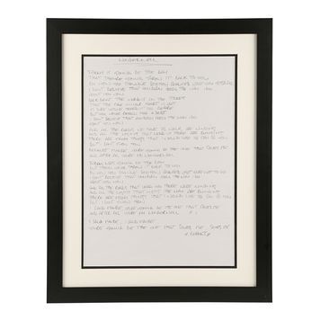 Lot # 553 : OASIS - "Wonderwall" Lyrics Handwritten by Noel Gallagher